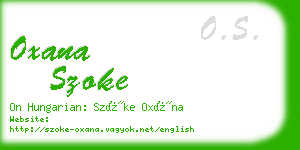 oxana szoke business card